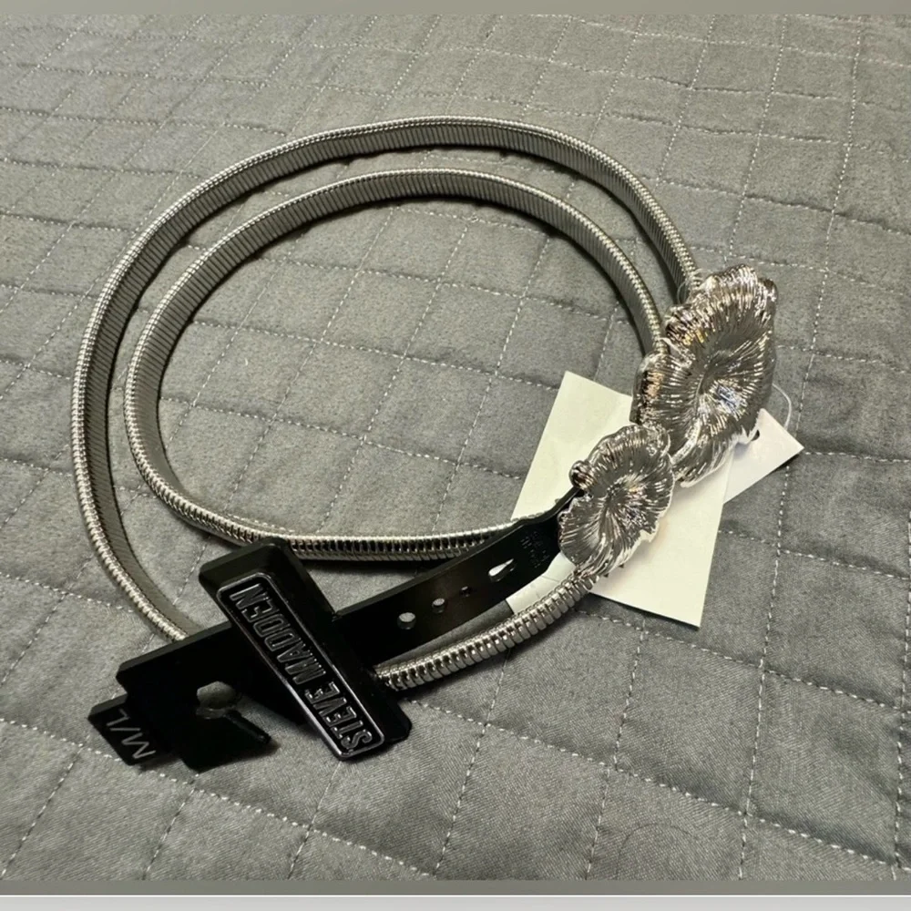 Steve Madden Metallic Floral belt women